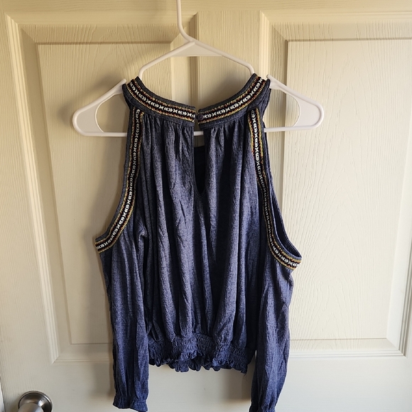It's Our Time Navy Embellished Halter Tank - Picture 4 of 5
